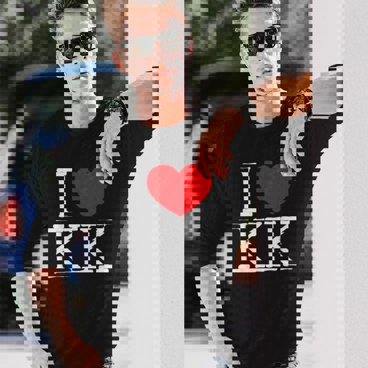 I Love ハート Kk 長袖Tシャツ 彼への贈り物