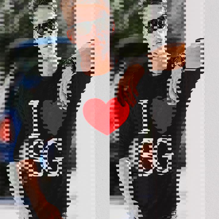 I Love ハートg 長袖Tシャツ 彼への贈り物