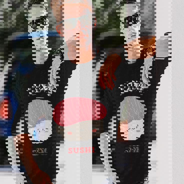 I Loveushi I Loveushi Japan Food 巻にぎり魚 長袖Tシャツ 彼への贈り物