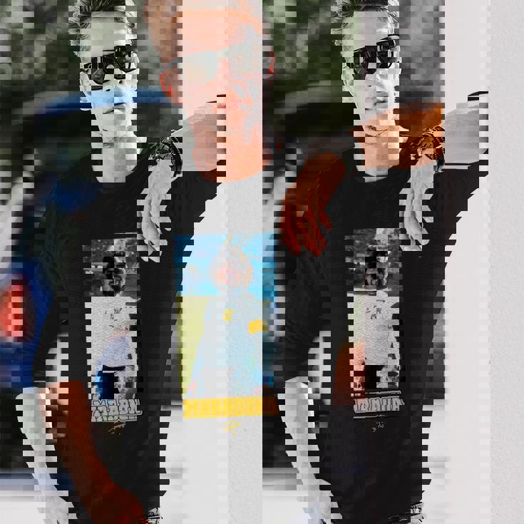 Maradona アルゼンチンヒゲ 長袖Tシャツ 彼への贈り物