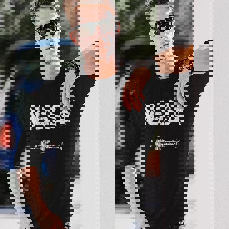 Masa ギター ハートビート 音楽 ギタリスト レトロ ヴィンテージ 長袖Tシャツ 彼への贈り物