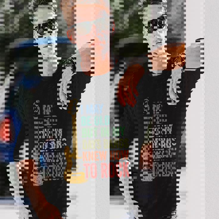 I May Be Old クールバンド レトロギター フェンダー ロックンロール 長袖Tシャツ 彼への贈り物