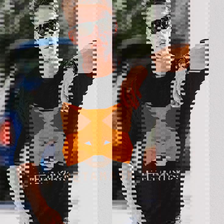 Metamask Fox 安全な暗号財布 Altcoin トークン交換 長袖Tシャツ 彼への贈り物