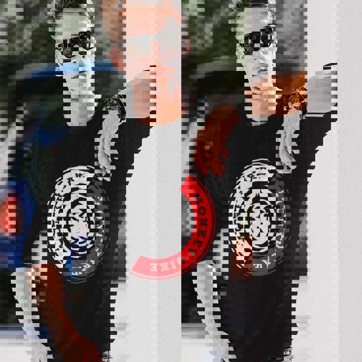 Monkey Bike レッドグラフィック 長袖Tシャツ 彼への贈り物