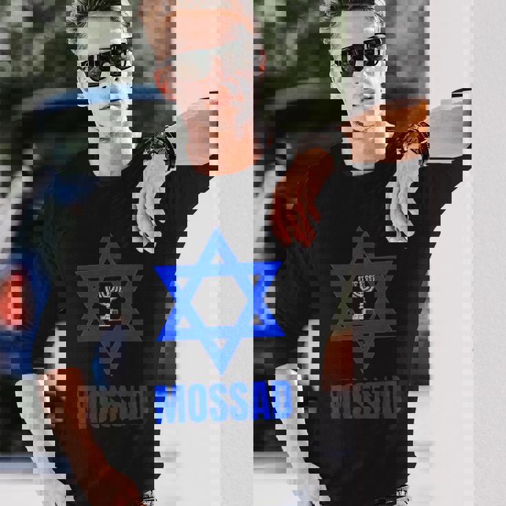 Mossad イスラエル イスラエル シークレットサービス テルアビブ メノラ Idf 長袖Tシャツ 彼への贈り物