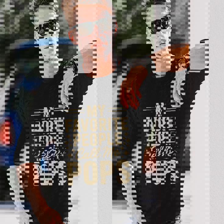 My Favorite People Call Me Pops Fathers Day 長袖Tシャツ 彼への贈り物