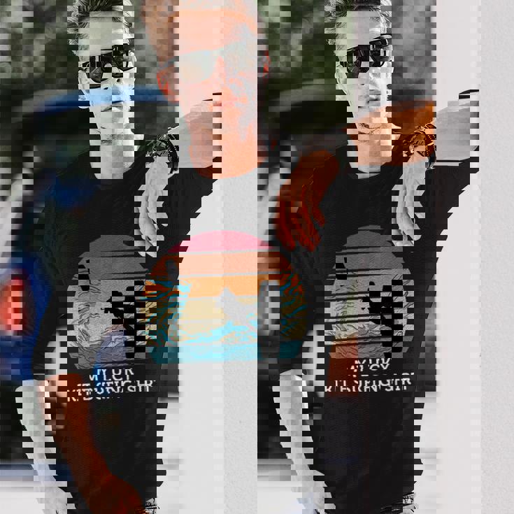 My Lucky Kite サーフィンシャツ ヴィンテージ サンセット ビーチ 長袖Tシャツ 彼への贈り物