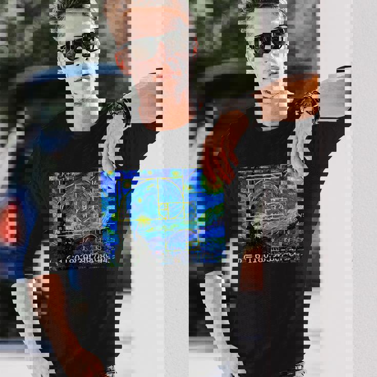 Nerdy 星月夜 フィボナッチ ゴールデン スパイラル 数学の先生 長袖Tシャツ 彼への贈り物