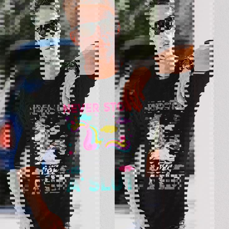 Nevertop Being Alut ユニコーン 面白い 大人 ユーモア 格言 長袖Tシャツ 彼への贈り物