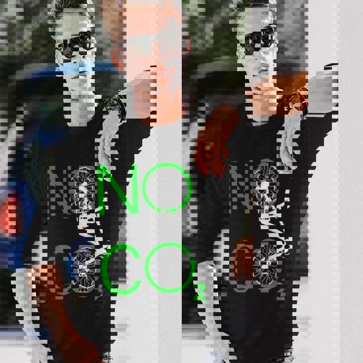 No Co2 サイクリング 気候変動対策 グリーンエネルギー Mtb 長袖Tシャツ 彼への贈り物