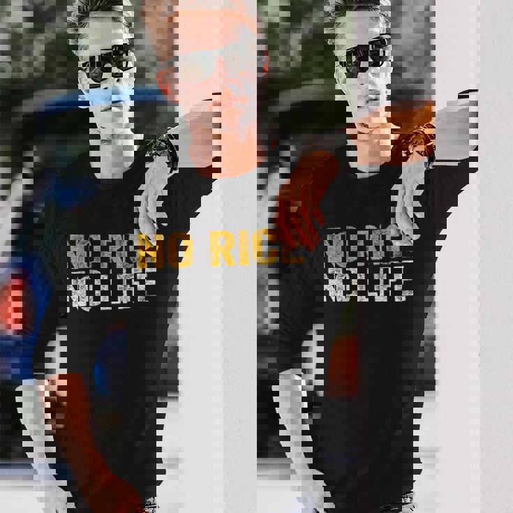 No Rice No Life シャツ 長袖Tシャツ 彼への贈り物