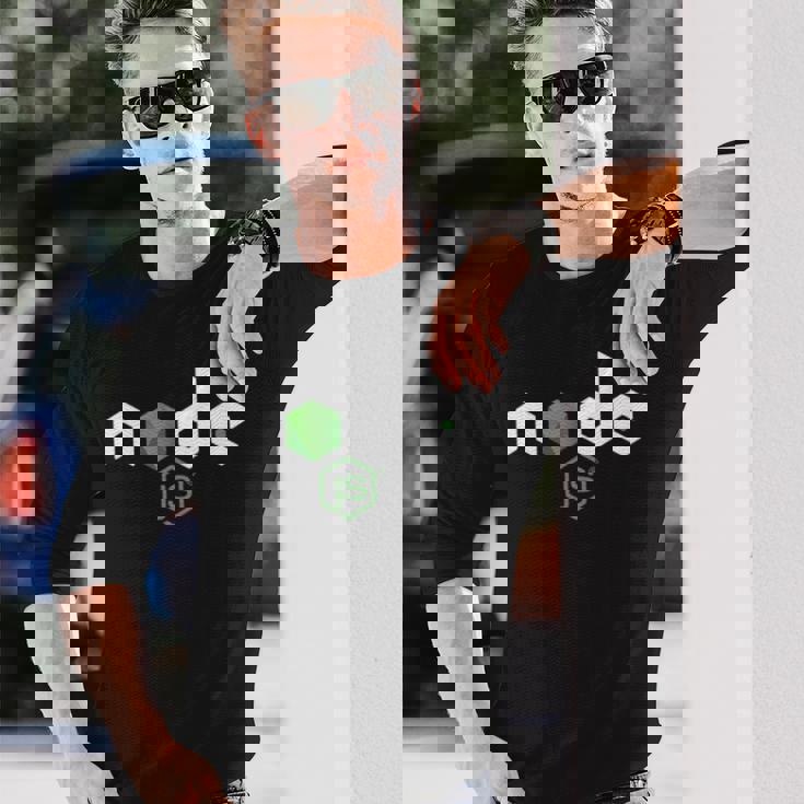 NodeJs ポケットtシャツ Javascript開発者向け 長袖Tシャツ 彼への贈り物