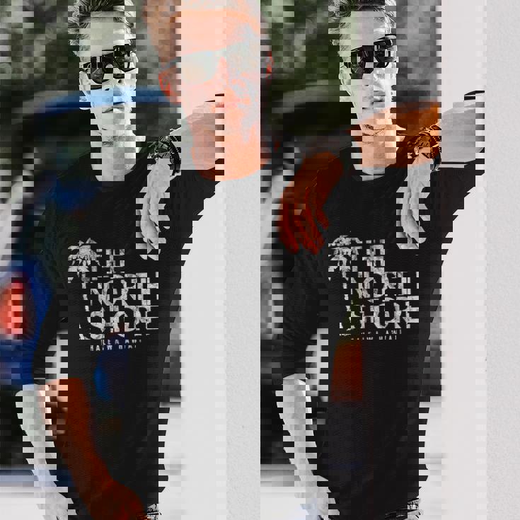 Northhore ハワイ ヤシの木 ビンテージスタイル 長袖Tシャツ 彼への贈り物