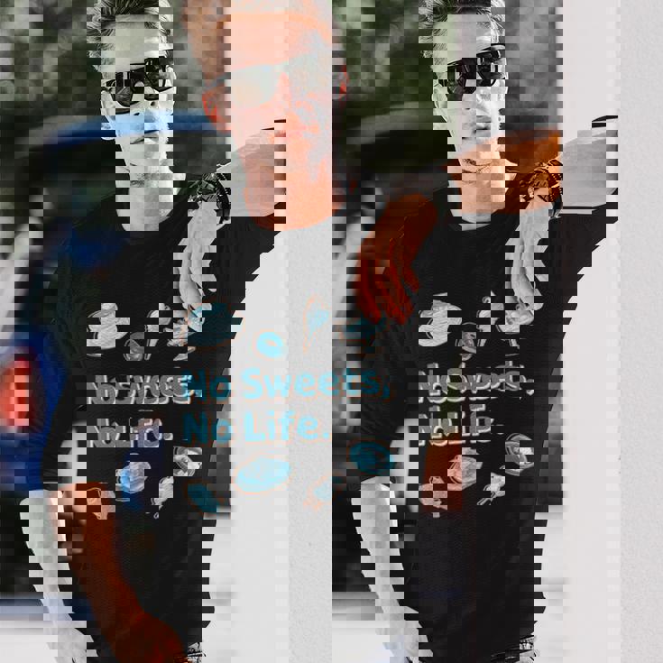 Noweetsno Life２ スイーツ 洋菓子 和菓子 別腹 カラフル かわいい メンズ レディース キッズ 長袖Tシャツ 彼への贈り物