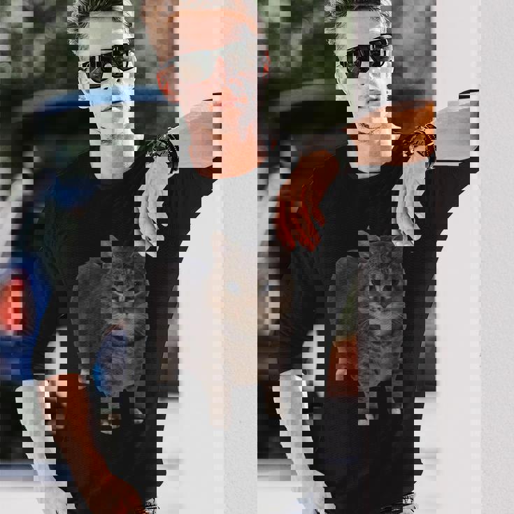 Oiia Oiia 猫 面白い 回転する猫 ミーム 長袖Tシャツ 彼への贈り物