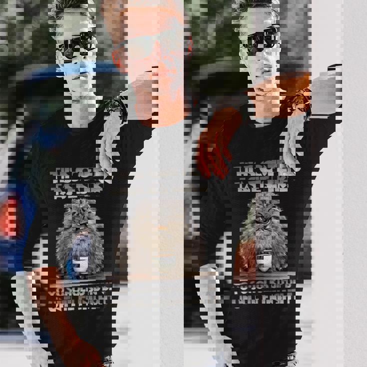 Pallas Catコーヒー愛好家のための朝の不満 マヌルネコ 長袖Tシャツ 彼への贈り物