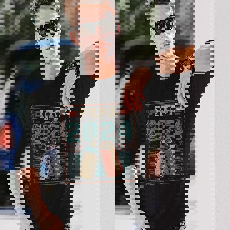 Papa 2024 初めてのパパ 父の日 新しい父親の父性 長袖Tシャツ 彼への贈り物