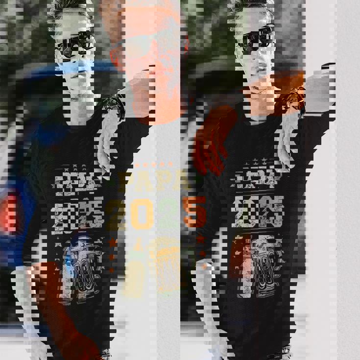 Papa 2025 年生 新しいパパ 若いパパ 初めてのパパ 長袖Tシャツ 彼への贈り物