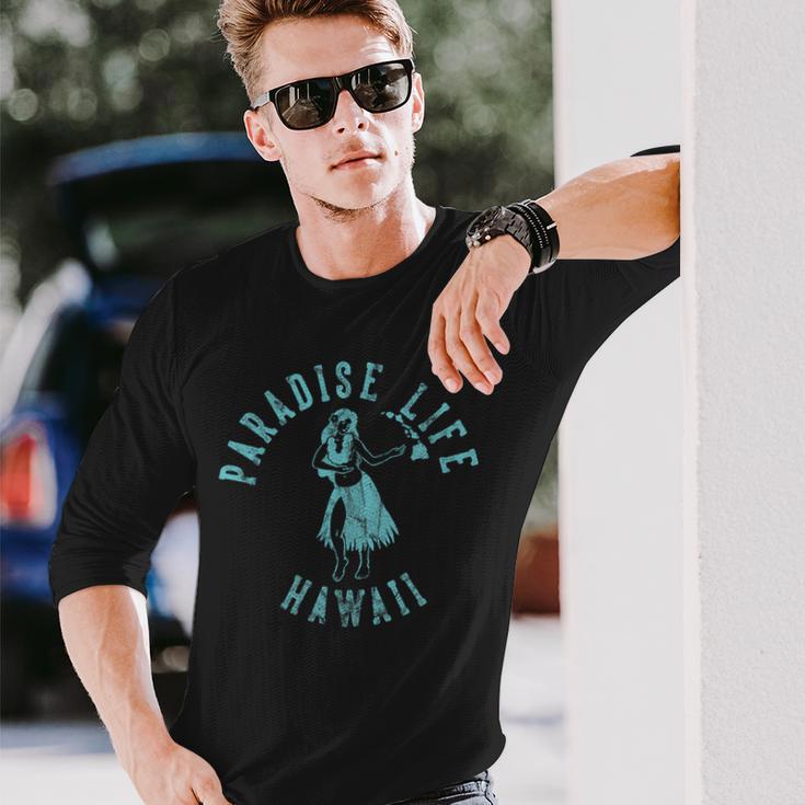 Paradise Life ハワイアロハフラガール ヴィンテージスタイル 長袖Tシャツ 彼への贈り物