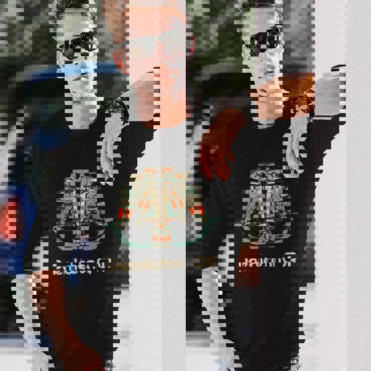 Pendleton Oregon Thunderbird Nw ネイティブアメリカン 長袖Tシャツ 彼への贈り物