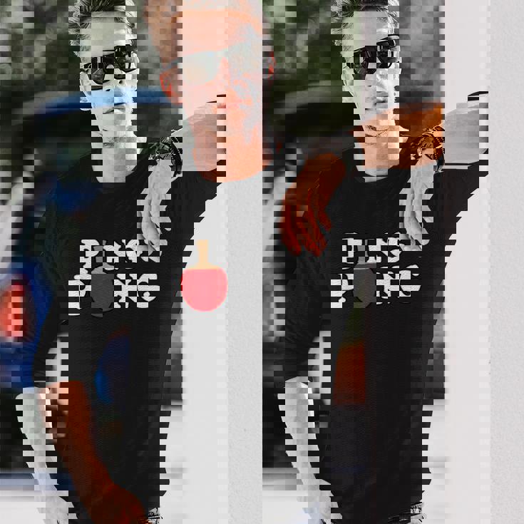 Ping Pong ピンポン卓球 おもしろレトロ 長袖Tシャツ 彼への贈り物