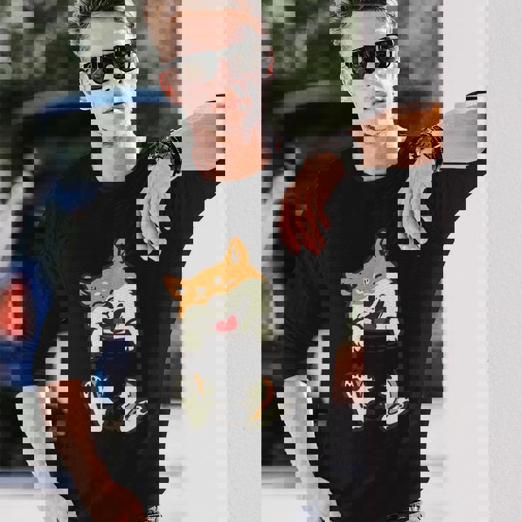 Pockethiba Inu Feet Cute Doge Akita Dog Lover Owner 長袖Tシャツ 彼への贈り物