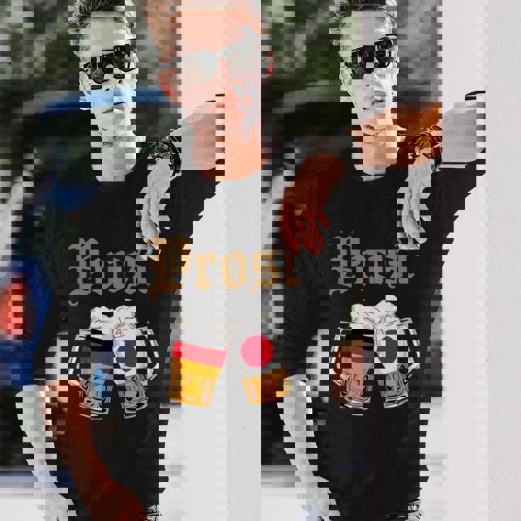 Prost ドイツ-日本オクトーバーフェストビールマグ 旗デザイン 長袖Tシャツ 彼への贈り物