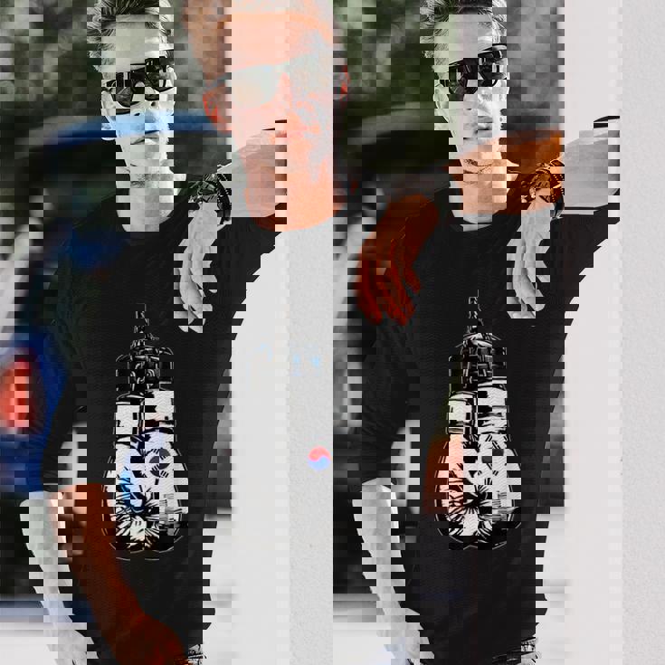 Proud Heritage 韓国国旗 ボクシンググローブ 長袖Tシャツ 彼への贈り物