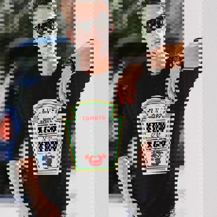 I Put Ketchup On My Ketchup トマトマスタード ハロウィンチーム 長袖tシャツ 長袖Tシャツ 彼への贈り物
