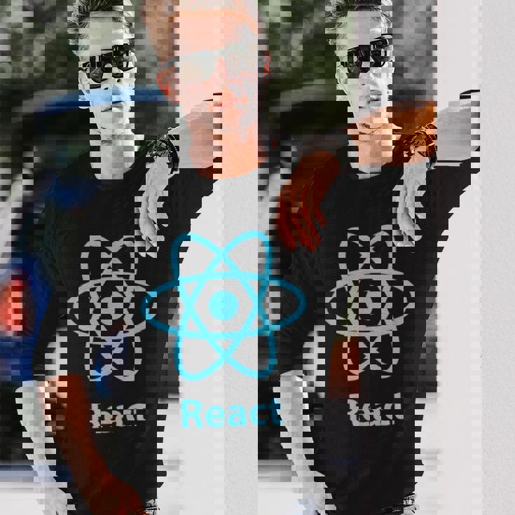 Reactjs ReactJs 公式ロゴ Javascript フレームワーク 長袖Tシャツ 彼への贈り物