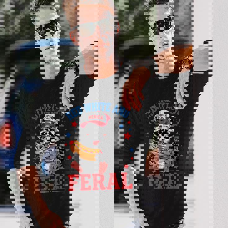 Red And Feral 4Th Of July ユーモア キッズ アメリカ 長袖Tシャツ 彼への贈り物