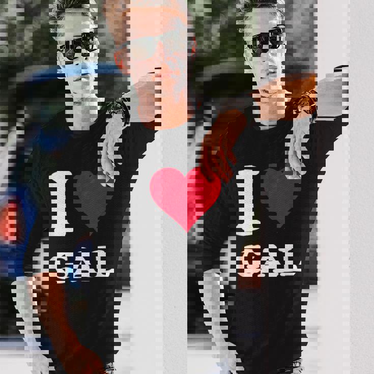 Red Heart I Love Gal 長袖Tシャツ 彼への贈り物