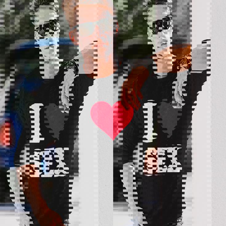 Red Heart I Loveex 長袖Tシャツ 彼への贈り物