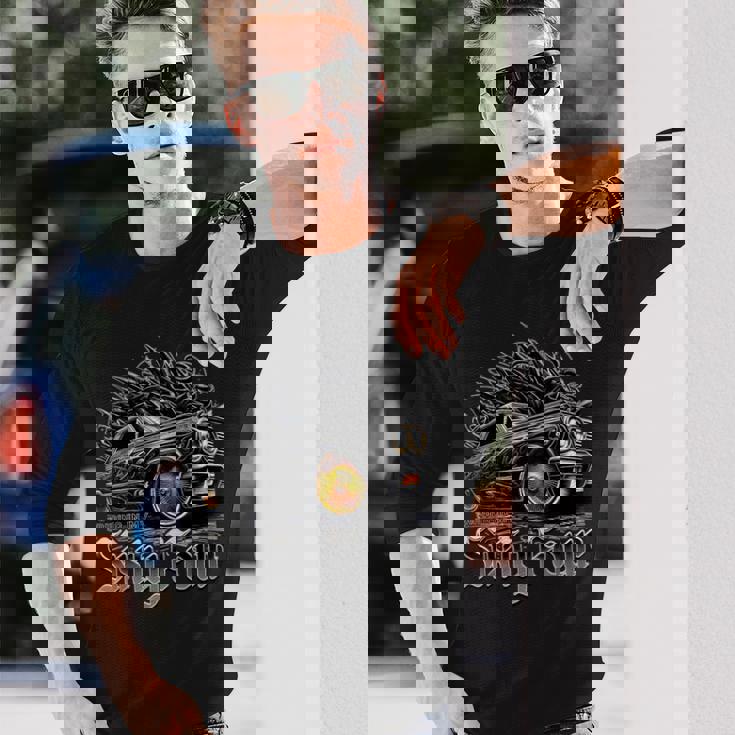 Riding In My 64 クラシック ローライダー シャツ チカーノ アート ローライダー 長袖Tシャツ 彼への贈り物