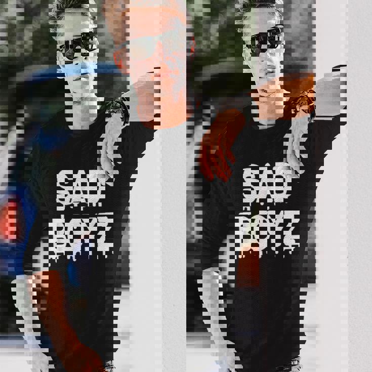 Sad Boyz Drip おもしろグラフィックノベルティ トレンディギフト 長袖Tシャツ 彼への贈り物