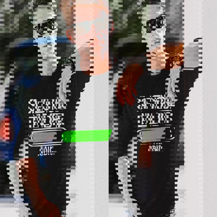 Salesforce開発者 卒業 卒業生 新しい仕事を読み込んでいます 長袖Tシャツ 彼への贈り物