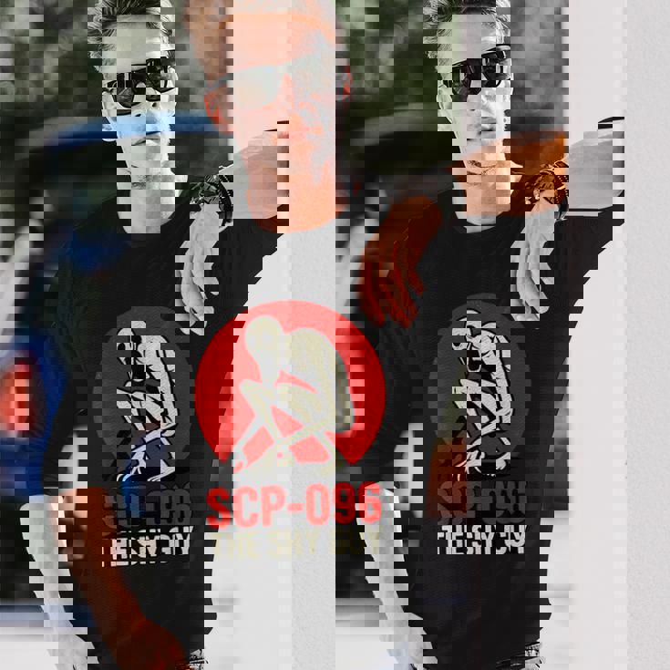 Scp-096 「シャイガイ」ホラーアートデザイン 長袖Tシャツ 彼への贈り物