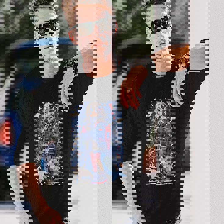 Shark Waifu 東京アニメ ワイフガール かわいい カワイイ 漫画 レトロ 長袖Tシャツ 彼への贈り物