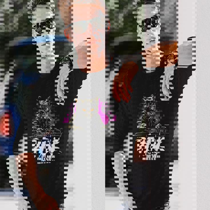 Sigma Phonk Edm Cat Dj Phonk Right Meow 長袖Tシャツ 彼への贈り物