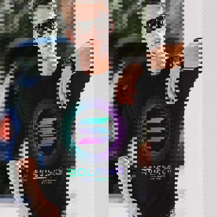 Solanaolコイン暗号ロゴブロックチェーン ソラナ 長袖Tシャツ 彼への贈り物