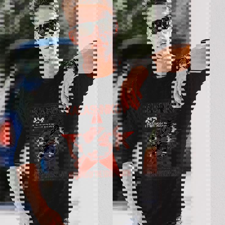 Soviet Kalashnikov Ak-47 ヴィンテージ ソ連ロシアライフル銃 Cccp 長袖Tシャツ 彼への贈り物