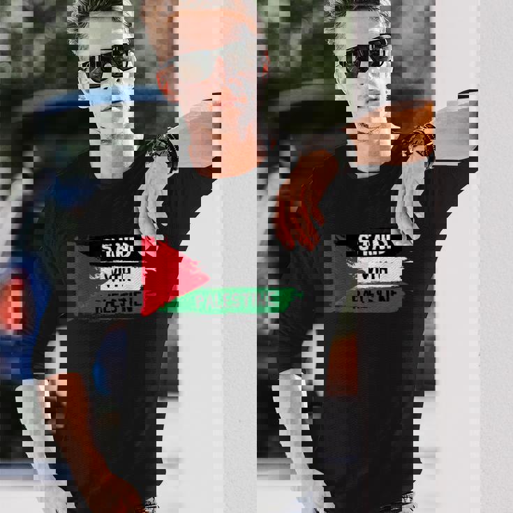 Stand With Palestineupporters Free Gaza エルサレムモスク 長袖Tシャツ 彼への贈り物