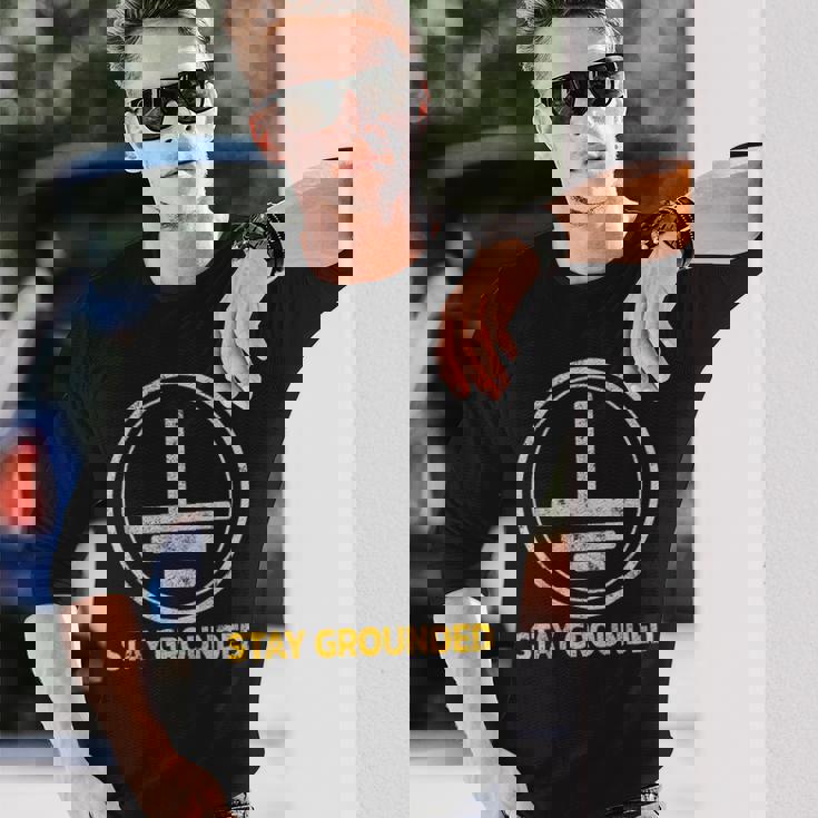 Stay Grounded面白い電気工学メカニック 長袖Tシャツ 彼への贈り物