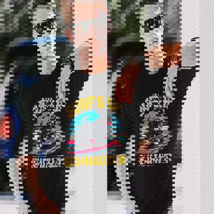 Surf Upchnauzer ファニーグラフィックtシャツ 長袖Tシャツ 彼への贈り物
