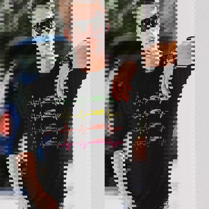 Swimmer スイミング ハートビート バタフライ ファニースイム 長袖Tシャツ 彼への贈り物