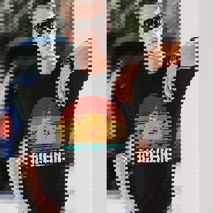 Taco King For Tacos Lover メキシカンタコス ファニー タコス サンセット 長袖Tシャツ 彼への贈り物