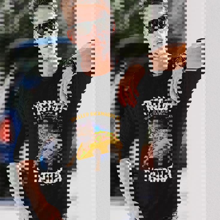 Tacocatpeled Backward シャツ シンコ・デ・マヨ 猫 タコス好き 長袖Tシャツ 彼への贈り物