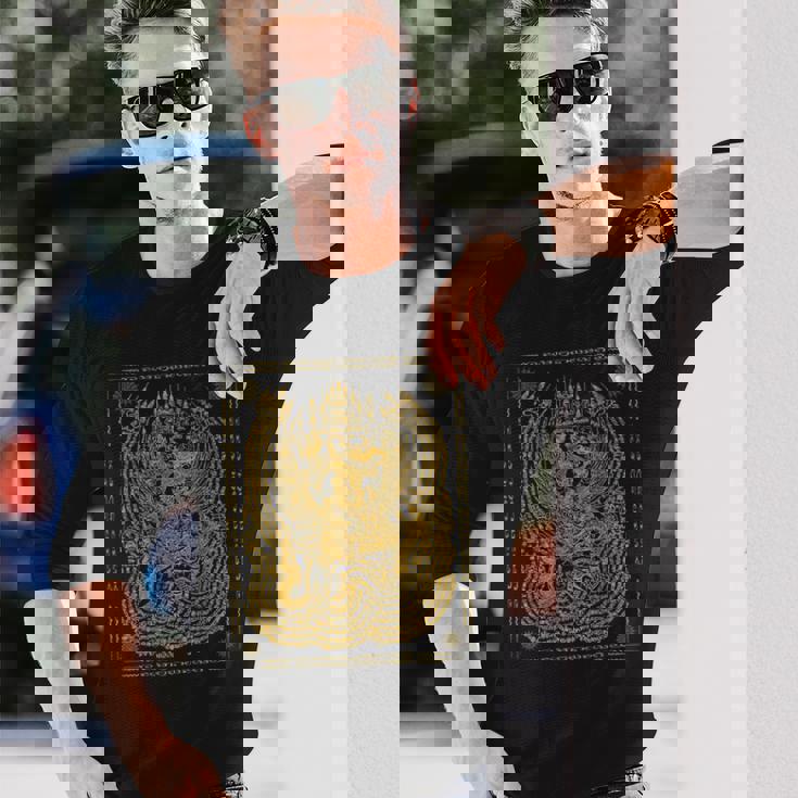 Thailandak Yant Tattoo Magical Thai Tattoos Thailand 長袖Tシャツ 彼への贈り物