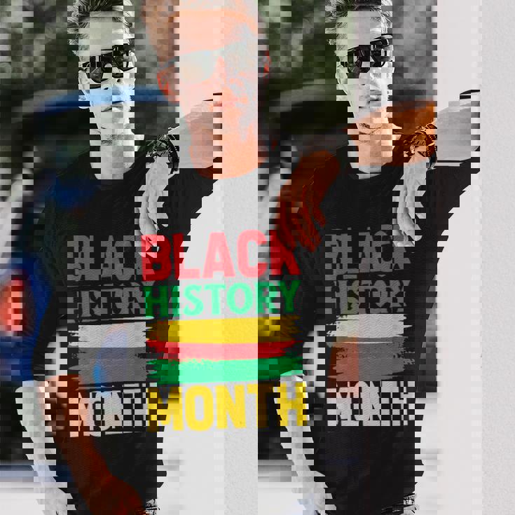 History Month ペイントブラシ ジューンティーンス ブラックヒストリー 長袖Tシャツ 彼への贈り物