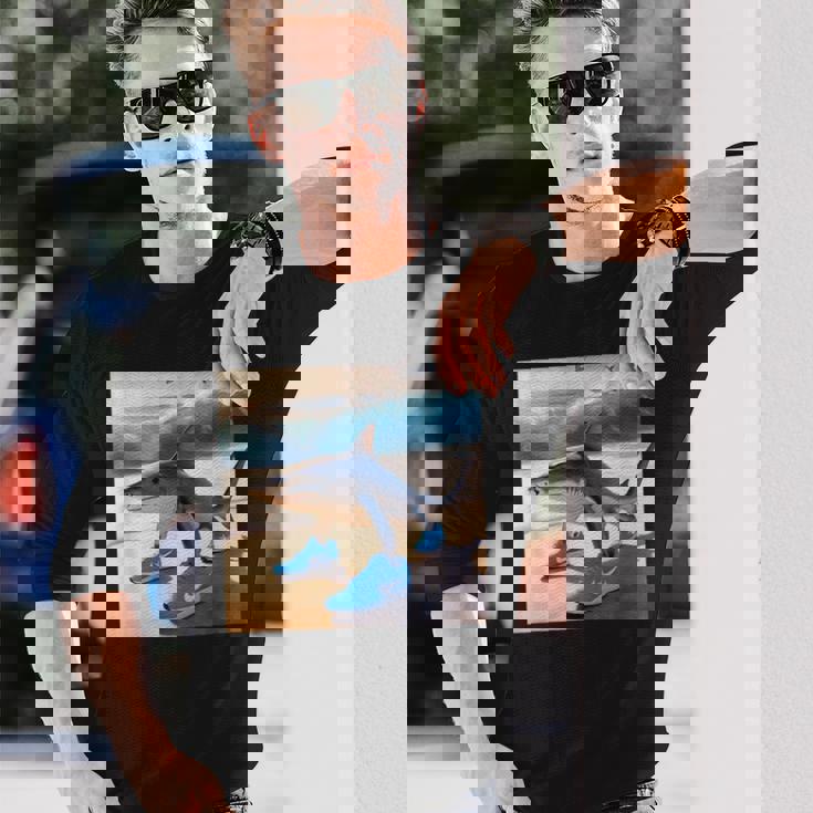 Tralalelo Tralala 面白いサメ イタリアのブレイン ミーム グラフィック 長袖Tシャツ 彼への贈り物